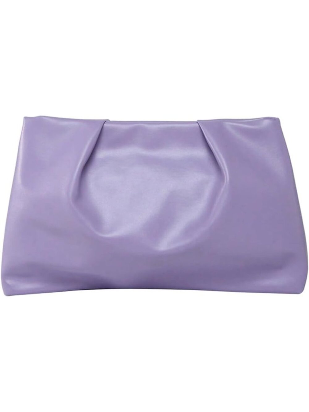 👜Women's Purple PU Leather Clutch Purses Small Zipper Elegant Ruched Handbag
